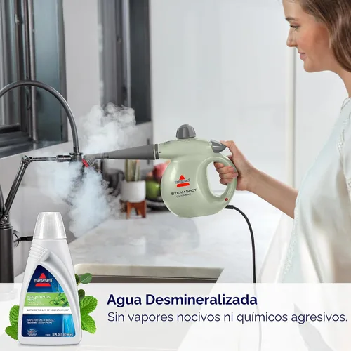 Vista 3 de Bissell agua desmineralizada para trapeador a vapor con aroma de eucalipto y menta, 946 ml, 1392, BLANCO