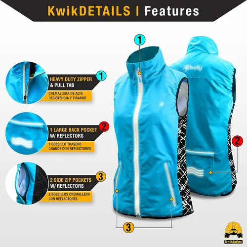 Vista 3 de KwikSafety - Charlotte, NC - FIREFLY - Chaleco deportivo para mujer durante todo el año, ropa deportiva recreativa de alto rendimiento, alta