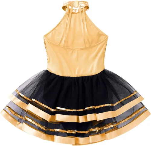 Vista 49 de CHICTRY Vestido tutú de ballet con lentejuelas brillantes para niñas y niñas, moderno disfraz de baile latino de jazz