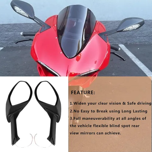 Vista 3 de Worldmotop - Espejo retrovisor lateral ajustable para motocicleta, compatible con Ducati 959 Panigale 2016-2019 1299 Panigale/S/R 2015-2019 2018 2017