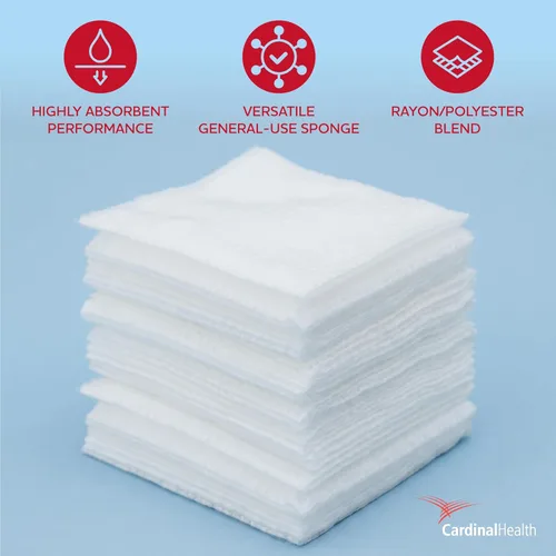 Vista 7 de Esponjas sin tejido apto para todos los usos, 4x4 pulgadas, no estéril, 200 Nonwoven Sponge,Rayon / Polyester,NonSterile,4 X 4 Inch,200 per