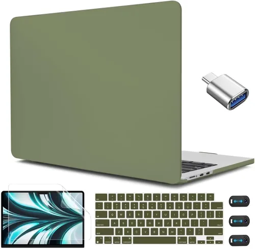 Vista 24 de CISSOOK para MacBook Air 13.6 M4 M3 M2 Funda 2025 2024 2022 Release, Carcasa Rígida de Plástico y Cubierta de Teclado y Adaptador USB para MacBook