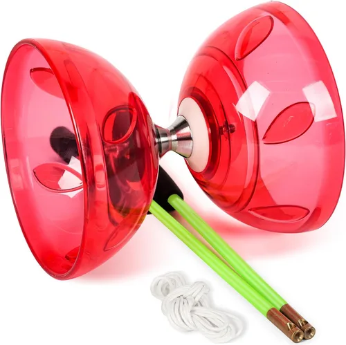 Vista 10 de BodyRhythm - Juego de cinco rodamientos de yoyo chino con varillas de fibra de vidrio, cuerdas ajustables para todas las edades, lo mejor para Azul