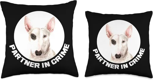 Vista 3 de Woof Vet Tech Cynologist Puppy Puppies Owner Gift Partner in Crime Bull Terrier - Almohada para perro y amante de las mascotas, 16 x 16 pulgadas