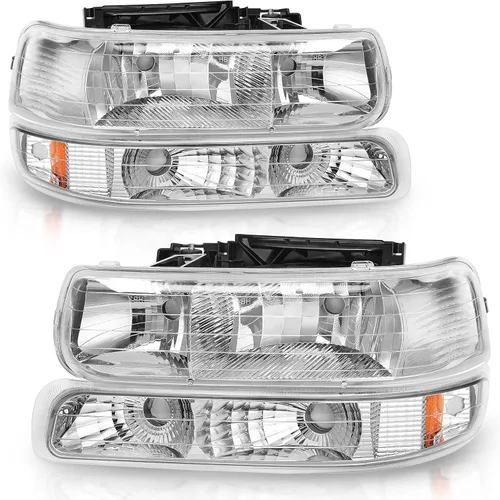 Vista 10 de AUTOSAVER88 - Conjunto de faros delanteros compatible con Chevy Silverado 99-02, color negro También compatible con Chevy Suburban/Tahoe