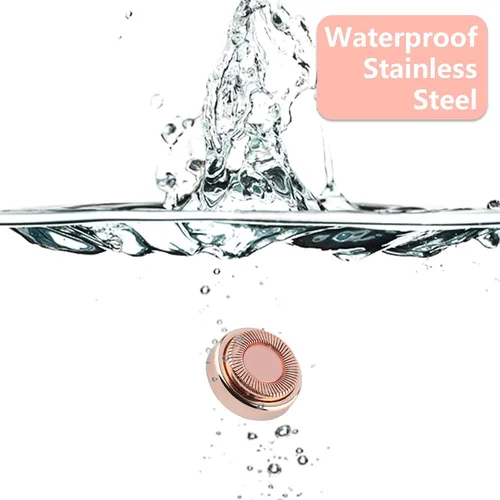 Vista 8 de Cabezales de repuesto impecables compatibles con Finishing Touch Depilación facial impecable Gen 1 Oro rosa (4 piezas) con cepillo de limpieza