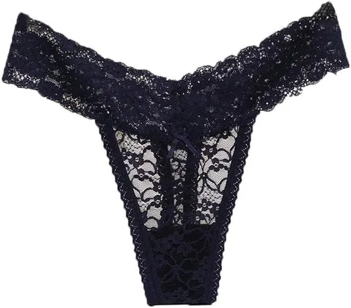Vista 5 de UWOCEKA Tangas de encaje sexy para mujer, ropa interior atrevida, paquete de 5