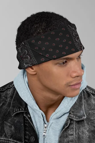 Vista 3 de Motique Accessories Bandana individual de dos tonos