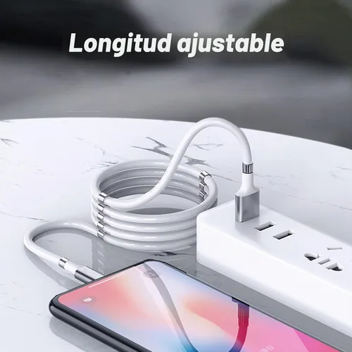 Vista 7 de Cable de carga magnético, (3 pies) de carga súper organizada de absorción magnética Nano cable de datos para Galaxy S21/S20 Ultra S10 S10E S9 Note