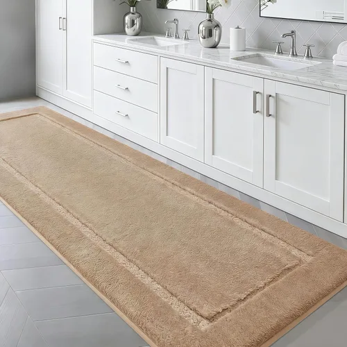 Vista 16 de IM HOME Tapetes de baño, felpa ultra suave, de microfibra esponjosa, absorbente, parte trasera antideslizante, lavable a máquina, tapetes para suelo