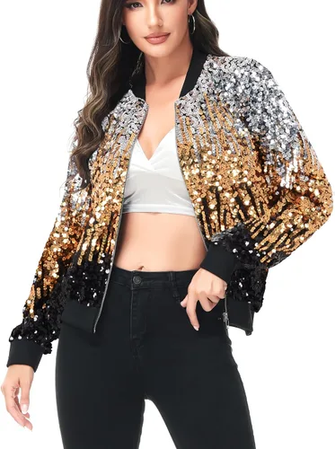 Vista 16 de Anna-Kaci - Chaqueta de manga larga con cremallera frontal y puños acanalados para mujer (personalizable)