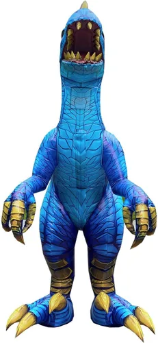 Vista 3 de WEI ZHENG Disfraz inflable de Velociraptor Disfraz inflable de dinosaurio Raptor Disfraz de Halloween