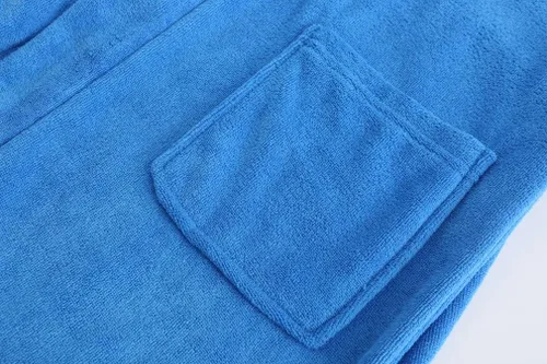 Vista 4 de SWMSTUPF Bata de baño para niños y niñas, toalla suave con capucha, bata de algodón turco, color verde