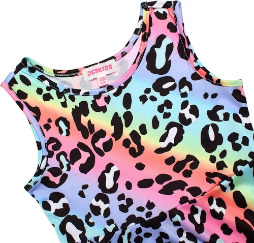 Vista 5 de JESKIDS Vestidos a juego para muñecas y niñas, vestido de unicornio sin mangas, vestido de verano de 18 pulgadas, muñeca de 3 a 9 años