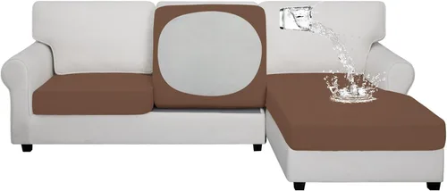 Vista 86 de Easy-Going Funda de cojín 100% impermeable para asiento de sofá, funda de cojín elástica de muebles, para niños, mascotas, cojín de sofá biplaza