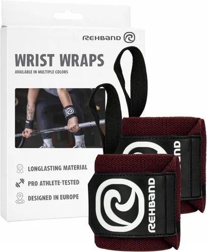 Vista 9 de Rehband Muñequera 1 par, muñequeras para levantamiento de pesas, entrenamiento de 18 pulgadas, muñequera, muñequeras cómodas y estabilizadoras