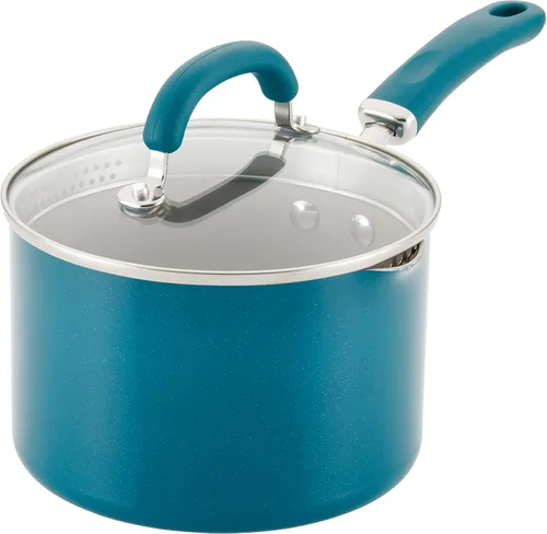 Vista 5 de Rachael Ray 12021 Create Delicious Cacerola/Sartén para Salsa Antiadherente con Función de Colado y Tapa, 3 Cuartos - Gris Tornasolado