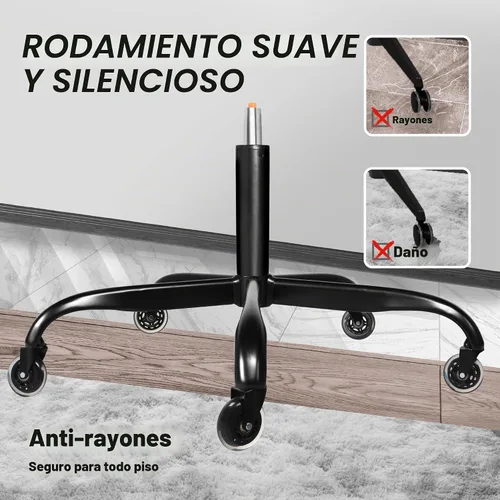 Vista 4 de Frassie Silla de oficina de 28 pulgadas, base de metal, repuesto para silla de computadora resistente, parte de base con 5 ruedas, 1 cilindro
