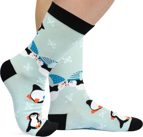 Vista 6 de Lavley Divertidos calcetines navideños para otoñoinvierno Navidad, Halloween, regalos de Acción de Gracias para adultos, adolescentes y niños