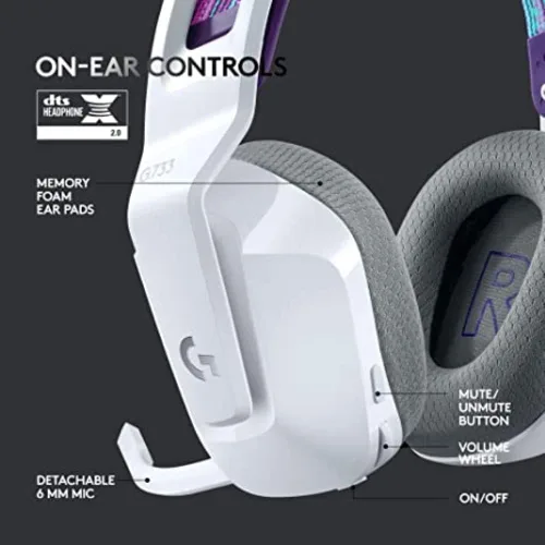 Vista 4 de Logitech G502 X Plus Lightspeed Mouse inalámbrico para juegos + paquete de auriculares inalámbricos para juegos G733 Lightspeed - Blanco