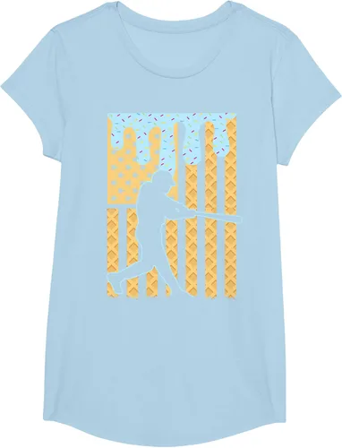 Vista 15 de Camiseta de béisbol Drip Boys Dripping Ice Cream Baseball American Flag, Negro -, Pequeña