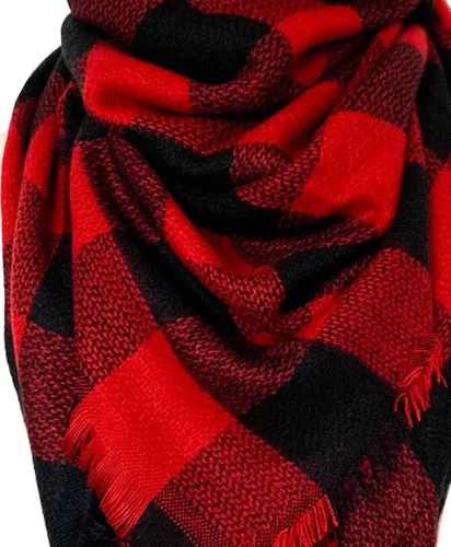 Vista 81 de Wander Agio - Bufanda envolvente con diseño a cuadros o triangular para mujer, cálida y larga, de punto, sensación de cachemira, chal