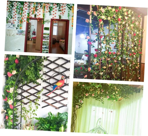 Vista 7 de IMIKEYA Guirnaldas florales para decoración de vid, guirnalda de rosas para guirnalda de rosas, guirnalda de rosas, flores de vid floral, plantas
