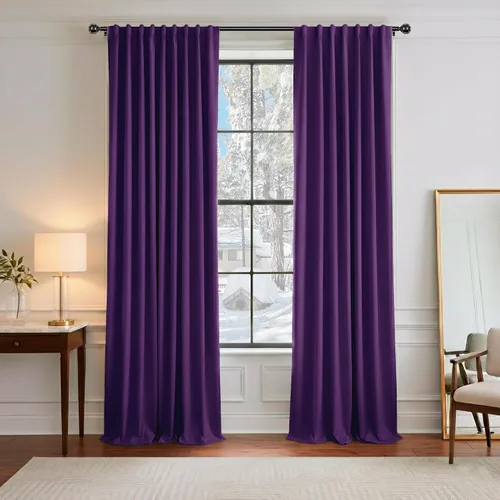 Vista 129 de PONY DANCE Cortinas cortas con aislamiento térmico para ventana pequeña, para guardería, baño, cocina, lavandería, caravana, sótano, 29 pulgadas