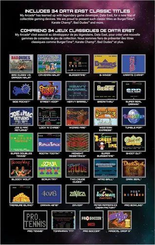 Vista 3 de My Arcade Data East Classics Mini Player - Mini gabinete de máquina arcade de 10 pulgadas, 34 juegos retro incluidos, barril pesado, ninja