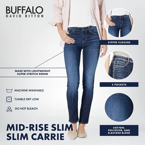 Vista 4 de Buffalo David Bitton Jeans ajustados Carrie de tiro medio para mujer
