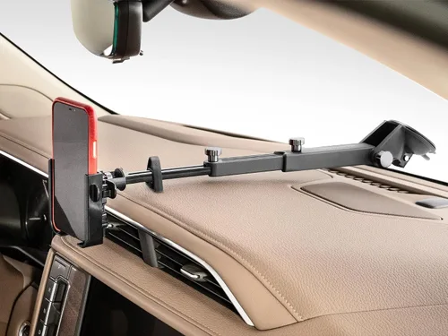 Vista 17 de WeatherTech WindshieldFone con extensión - Soporte universal para teléfono de coche montado en el parabrisas - Perillas billet negras