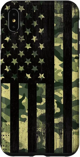 Vista 11 de iPhone 16 American Flag Camo Camouflage Black Patriotic Pride Case