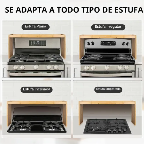 Vista 4 de Estante de especias para cocina, organizador de especias sobre la estufa