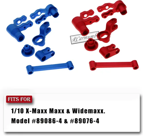 Vista 2 de RC Upgrades Part Steering Bellcranks para 1/10 WideMaxx Maxx, servo Saver de aluminio Draglink Hops Up Set para RC Modelo #89086-4, #89076-4, Azul