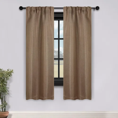Vista 15 de Superior Cortinas opacas, aisladas, cortinas con bloqueo solar para dormitorio, sólidas, texturizadas, ventana de sala de estar, tejido térmico