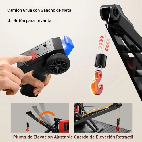 Vista 6 de HLSFWDRIVE MN82T RC Crawler 1/12 RC Truck con gancho de grúa todo terreno