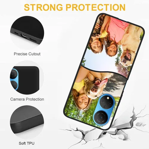 Vista 3 de Funda de teléfono personalizada para Honor X7 de 6.74 pulgadas, funda protectora completa con múltiples imágenes, anticaída, con nombre