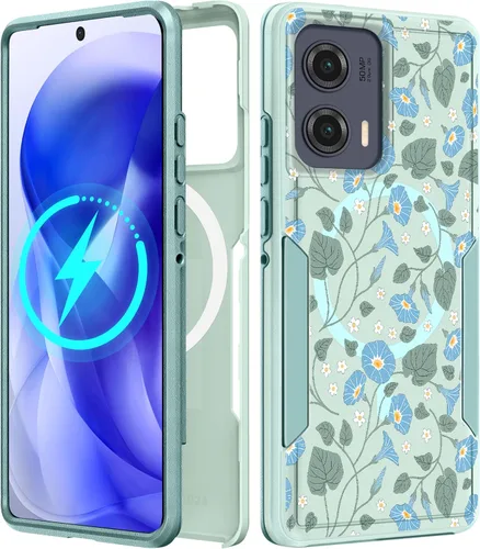 Vista 45 de Funda para Moto G 5G 2024 – Compatible con MagSafe para mujeres y niñas, bonita funda protectora magnética para teléfono, diseño femenino Kawaii