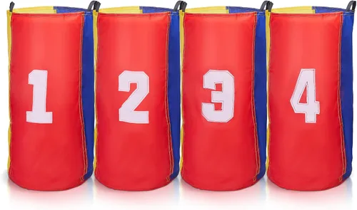 Vista 7 de Redllo 26 bolsas de carreras de sacos de patatas para juegos al aire libre para niños y adultos, bandas de carreras de 3 patas, con huevos
