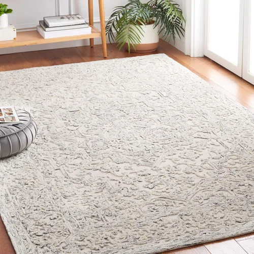 Vista 14 de Martha Stewart x SAFAVIEH - Colección de alfombras de área, 2 pies 3 pulgadas x 8 pies, marfil y azul, lana hecha a mano, ideal para sala de estar