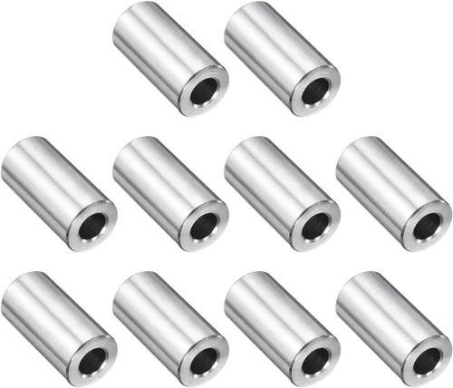 Vista 27 de uxcell 10 piezas de espaciador de acero inoxidable de 3/8" de diámetro interno x 3/4" de diámetro exterior x 1" de longitud, espaciador de rosca
