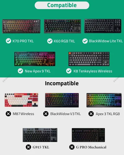 Vista 3 de GEEKRIA TKL Funda de teclado compatible con Razer BlackWidow Lite TKL, Keychron K8 / K8 Pro, SteelSeries New Apex 9TKL / Apex ProTKL Gen 3 Bolsa