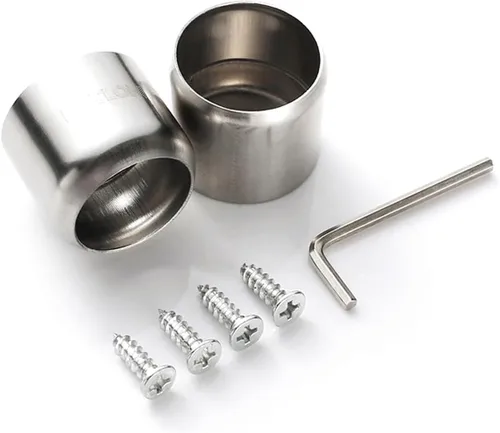 Vista 4 de Barra de armario ajustable resistente Autuwintor Extensor de barra de armario colgante con soportes 16-26 pulgadas, acero inoxidable, plata
