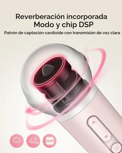 Vista 9 de Micrófono de canto con auriculares, ideal para grabación vocal, podcasting, transmisión en vivo, juegos, compatible con Smule & Starmaker y Rosa