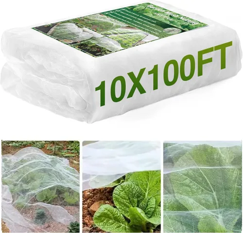 Vista 11 de Barrera de malla de jardín de 10 x 25 pies, red de plantas de árboles frutales para vegetales, arbustos de arándanos, cubierta de fila, protección