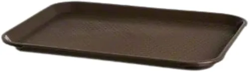 Vista 4 de TrueCraftware - Bandeja de comida rápida de 10 1/2 pulgadas x 13 5/8 pulgadas, juego de 12 bandejas de comida rápida para cafetería, juego de Marrón