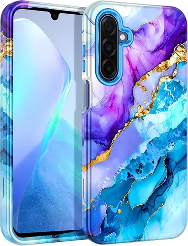Vista 101 de Miqala Funda para Galaxy A14 5G, que brilla en la oscuridad, tres capas, resistente, a prueba de golpes, protección completa, parachoques