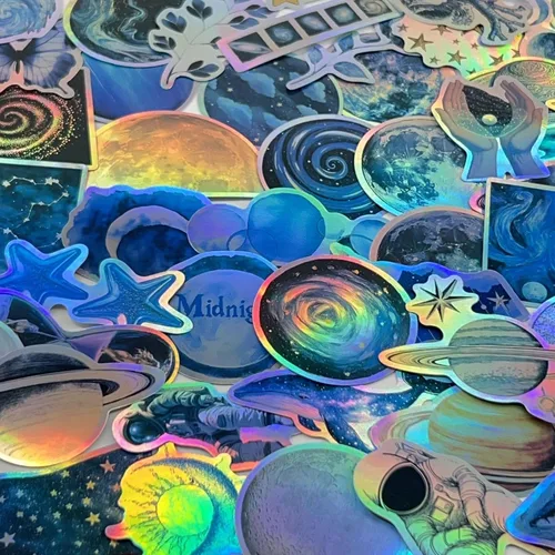 Vista 8 de YOKSAS Paquete de calcomanías de aliens para botellas de agua y laptop, 50 unidades de vinilo impermeable estético OVNI para álbumes de recortes