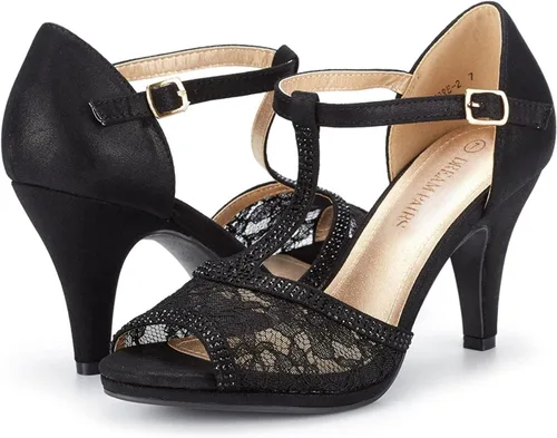 Vista 4 de Dream Pairs, Amore - Sandalias modernas para mujer, con tacón de aguja y puntera abierta