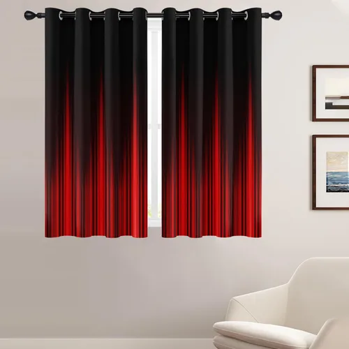 Vista 29 de Coxila Cortinas 100% opacas en negro y beige de 42 x 63 pulgadas, cortinas góticas degradadas con aislamiento térmico para dormitorio